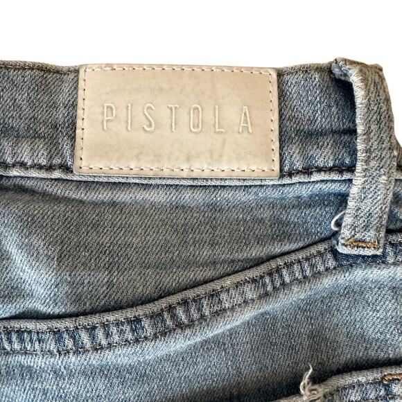 Pistola Straight Split Hem Jeans SIZE 25 High Rise Distress Denim Designer $168 - Picture 7 of 11